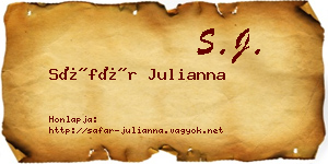 Sáfár Julianna névjegykártya
